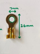 NON INSULATED BRASS RING EARTH CRIMP TERMINALS 5mm 6mm 10mm x5pc