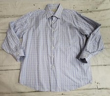Tommy Bahama Blue/Yellow Plaid Long Sleeve Button Down Shirt Mens 16.5 32-33 EUC