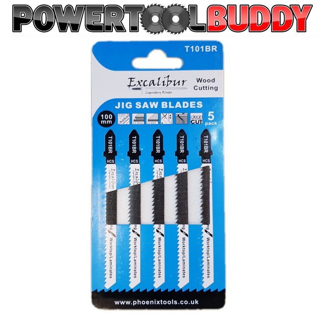 Excalibur Jigsaw Blades For Wood T101BR Down Cut Worktops Laminate Pack