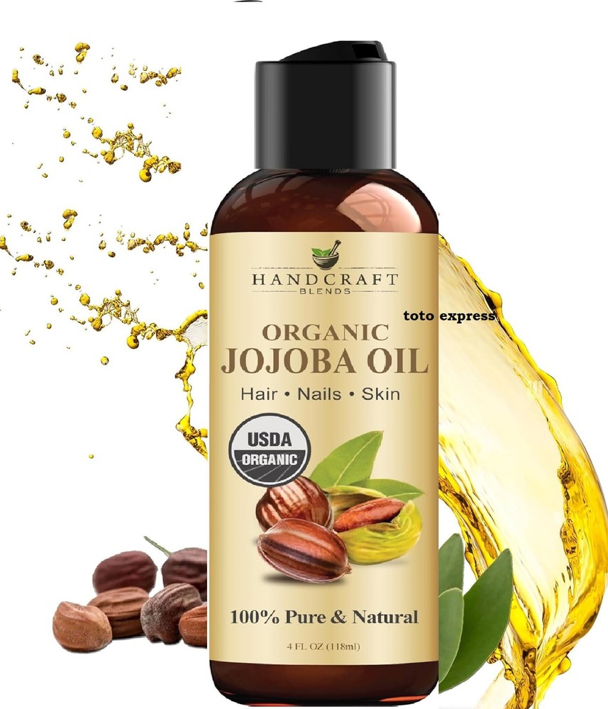 100% Pure Organic Cold-Pressed Jojoba Oil for Skin Hair & Nails