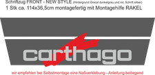 Aufkleber CARTHAGO Wohnwagen, Wohnmobil, Caravan Front, NEW STYLE 114cm