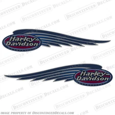 Fits Harley-Davidson Springer FXSTS Tank Decals (Set of 2) - Red/Blue