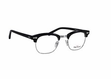 Custom Lenses WITH Malcolm X Horn Rimmed Glasses Frames Black/Silver