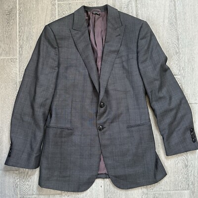 Giorgio Armani Black Label Wall Street Suit 50EU Peak Lapel Dual Vent Flat Front