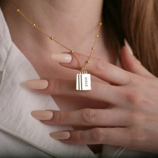 Personalized Multiple Bar Kids Name Necklace, Custom Name Tag, Handmade Jewelry