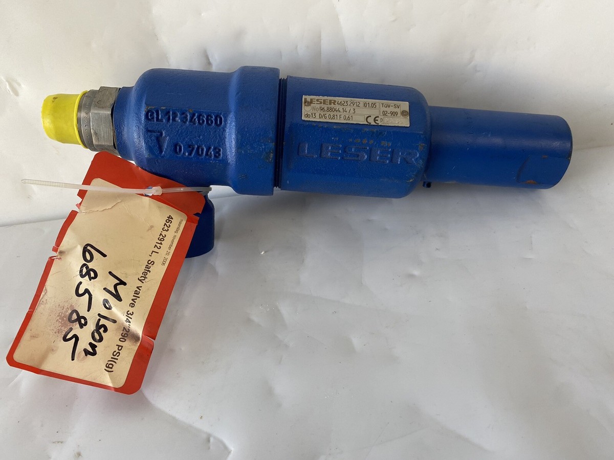 LESER 4623.2912 SAFETY RELIEF VALVE 3/4” 290 Psi New No Box | eBay