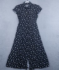 Catherine Malandrino Dress Women's 2 Floral Button Front Collared Midi Modest