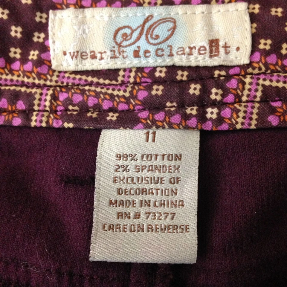 Pantalones SO Wear It Declare It para mujer junior 11 pana púrpura Foto 2 de 4