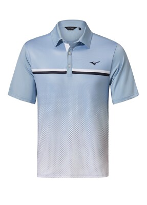 Mizuno Golf Quick Dry Elite Gradient Poloshirt Herren - Farbe: Light Blue