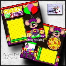 Cheezy Fun  Games 2 premade scrapbook pages printed paper piecing Cherry 0136
