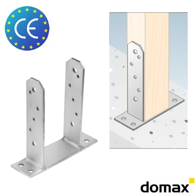 DOMAX Piedino di supporto PST tipo TT ancoraggio palo scarpa trave zincato a caldo con CE