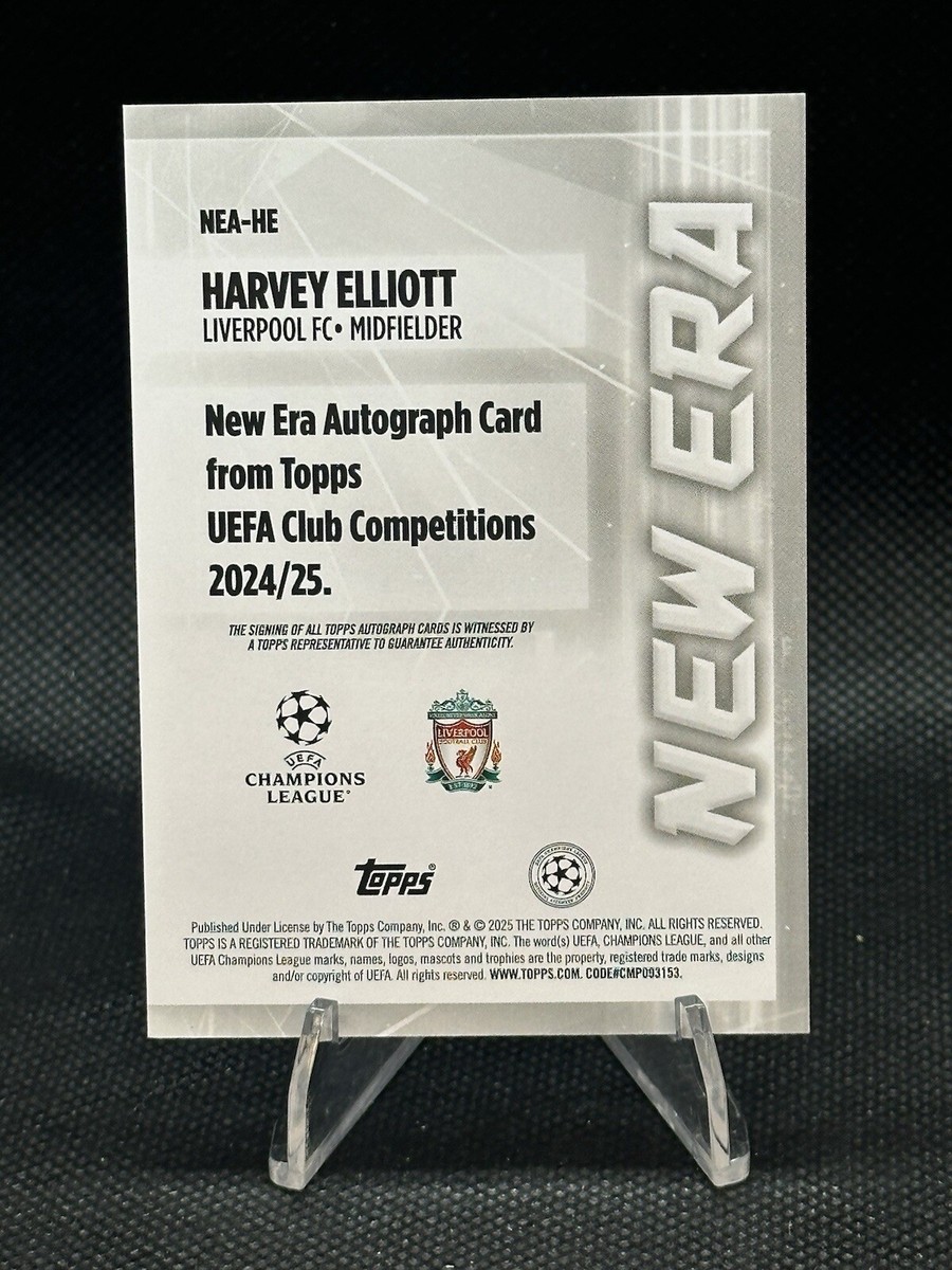 HARVEY ELLIOTT Liverpool 2024-25 Topps UCC Flagship New Era Auto