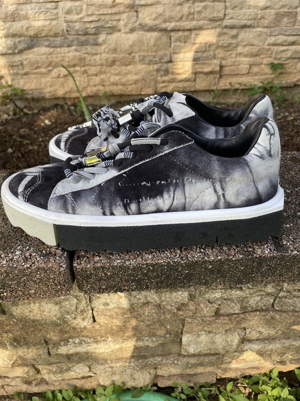 Off-White Sponge Platform Cow Suede Sneakers Blac… - image 4