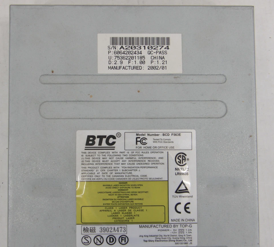 BTC BCD F563E 52X IDE CD-ROM Drive - Image 3 of 3