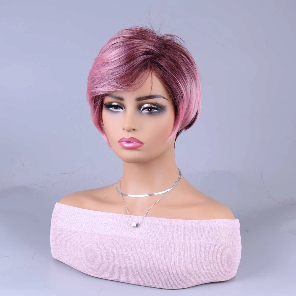 Women's Short Straight Wig Pixie Cut BOB Wigs Natural Looking Hair Full Wig - Picture 4 of 11