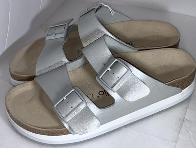 silver glitter birkenstocks