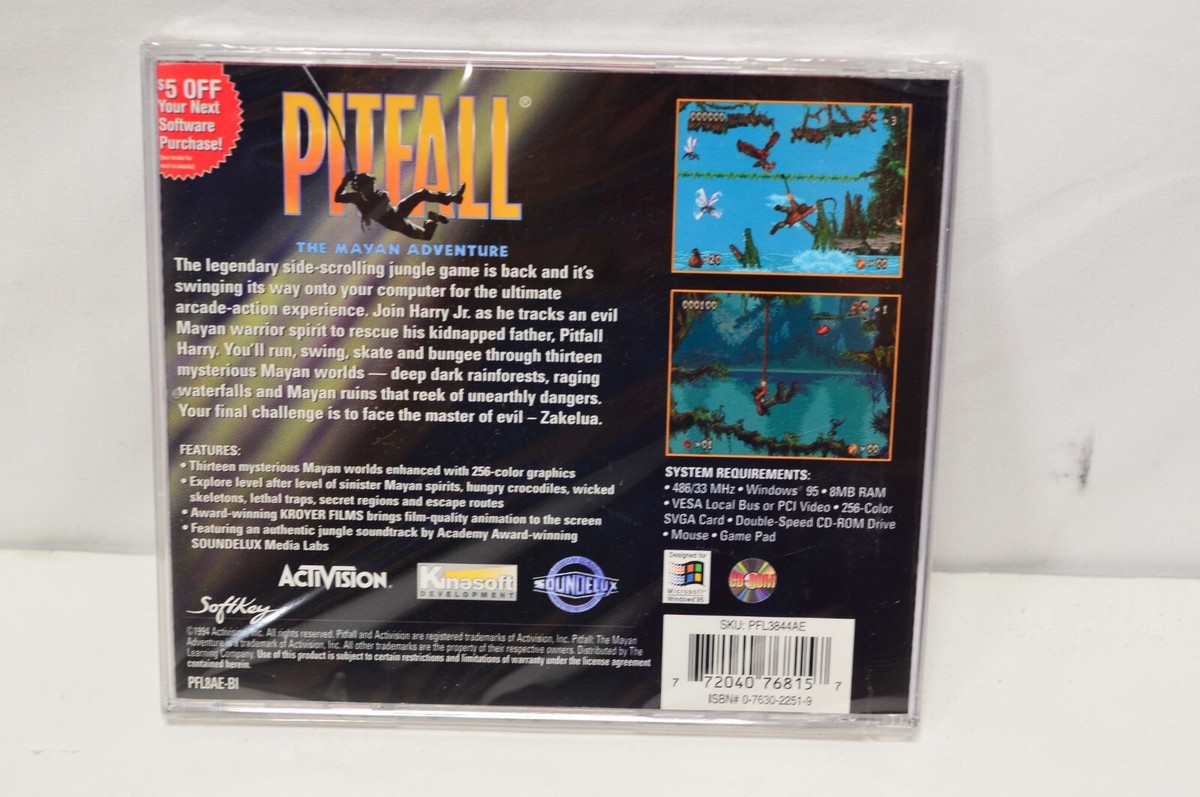NEW SEALED SoftKey Pitfall The Mayan Adventure CD-ROM PC Computer NEW SEALED SoftKey Pitfall The Mayan Adventure CD-ROM PC Computer
