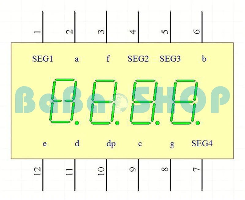 5pcs New 0.36" 0.36 inch 7 Segment Display Blue LED 4 Digit Common Anode - Image 3 of 4