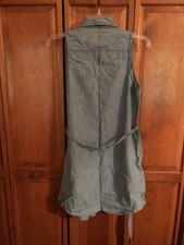Denim Button Up sleeveless Shirt dress Tunic Old Navy Medium Petite Exc 
