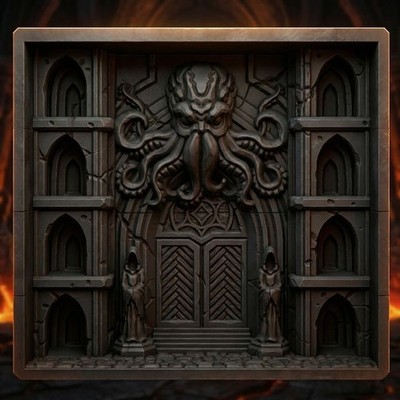 Miniatur Aufsteller | Cthulhu Motiv | Tabletop Wargames RPG Modell Dioramen