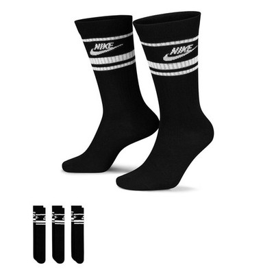Nike Men Black/White 3-Pack Everyday Essential  Crew Socks (DX5089-010) Sz 8-12