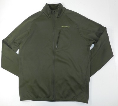 Merrell Jacket men's Size LARGE Green long sleeve full zip thumbhole (nn94)