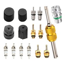 16 PCS Air Conditioning Valve Core Kit R134A AC Seal Cap Set A/C Repair