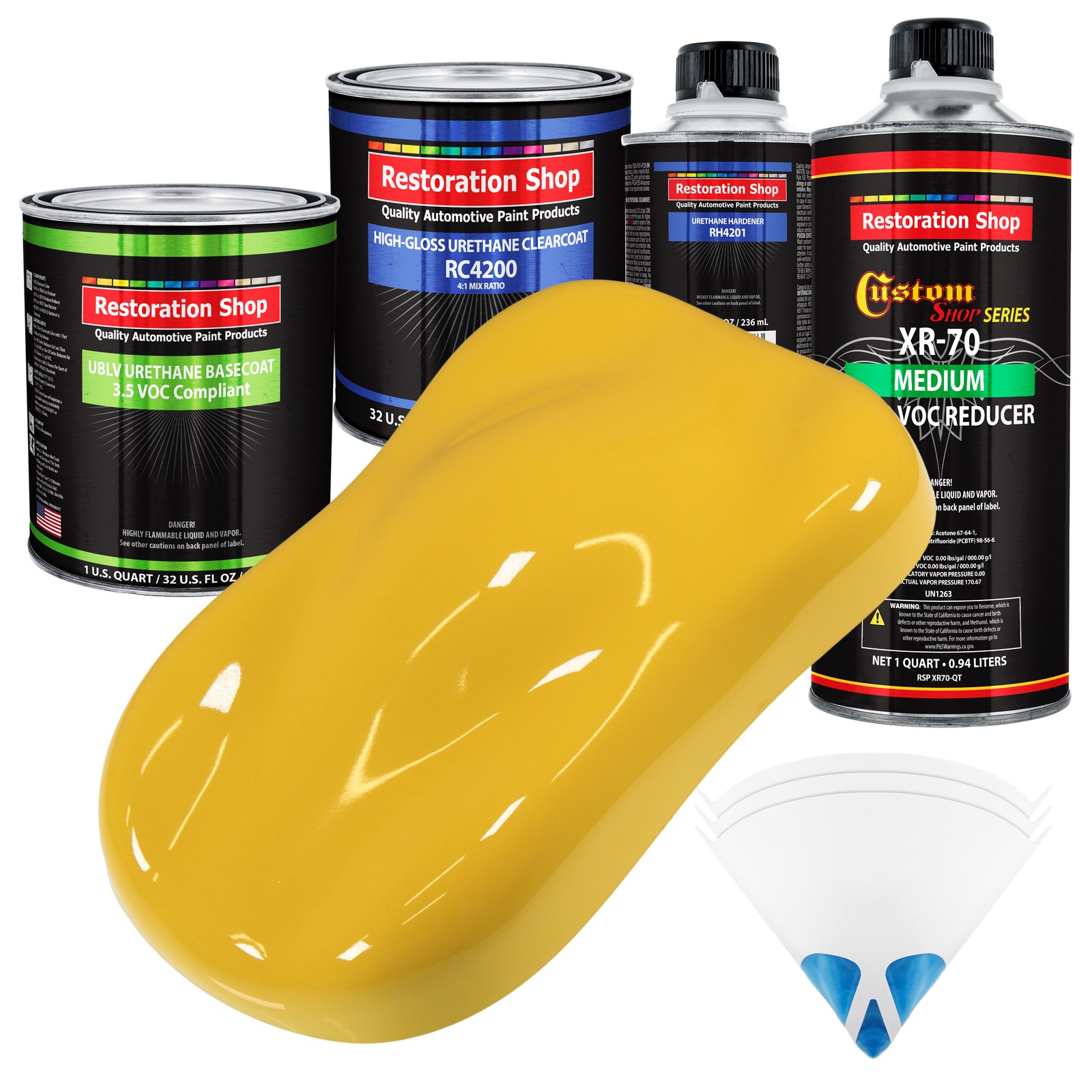 BOSS Yellow Quart Low VOC Urethane Basecoat Auto Paint Kit
