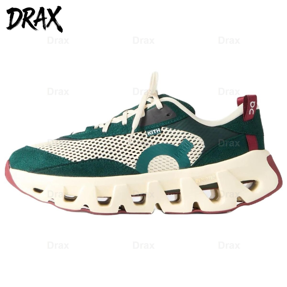 On x KITH K-Tech 2 Running Shoes White Green 3MG10844970