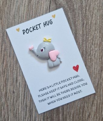 Elefant Taschenumarmung Medaille Andenken Geschenk Familie Freund Tier süß Cartoon
