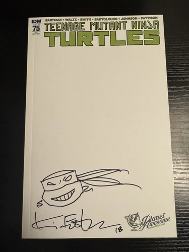Teenage Mutant Ninja Turtles 75 Blank Cover Signed and Remarqued 2017 9.6 