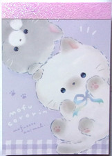 Q-LIA Animal Cat Mofu Cororin Mini Memo Pad Made in Japan 70 sheets