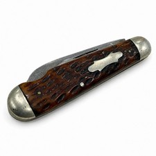 Hammer Brand New York Knife Co Walden USA 2 Blade Bone Handle Swell End Pocket