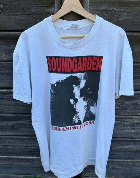 HOT! Soundgarden SCREAMING LIVE “Godzilla” Unisex White Cotton T
