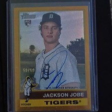 2025 Topps Heritage Chrome Gold 50/50 Refractor Auto Autograph Jackson Jobe RC