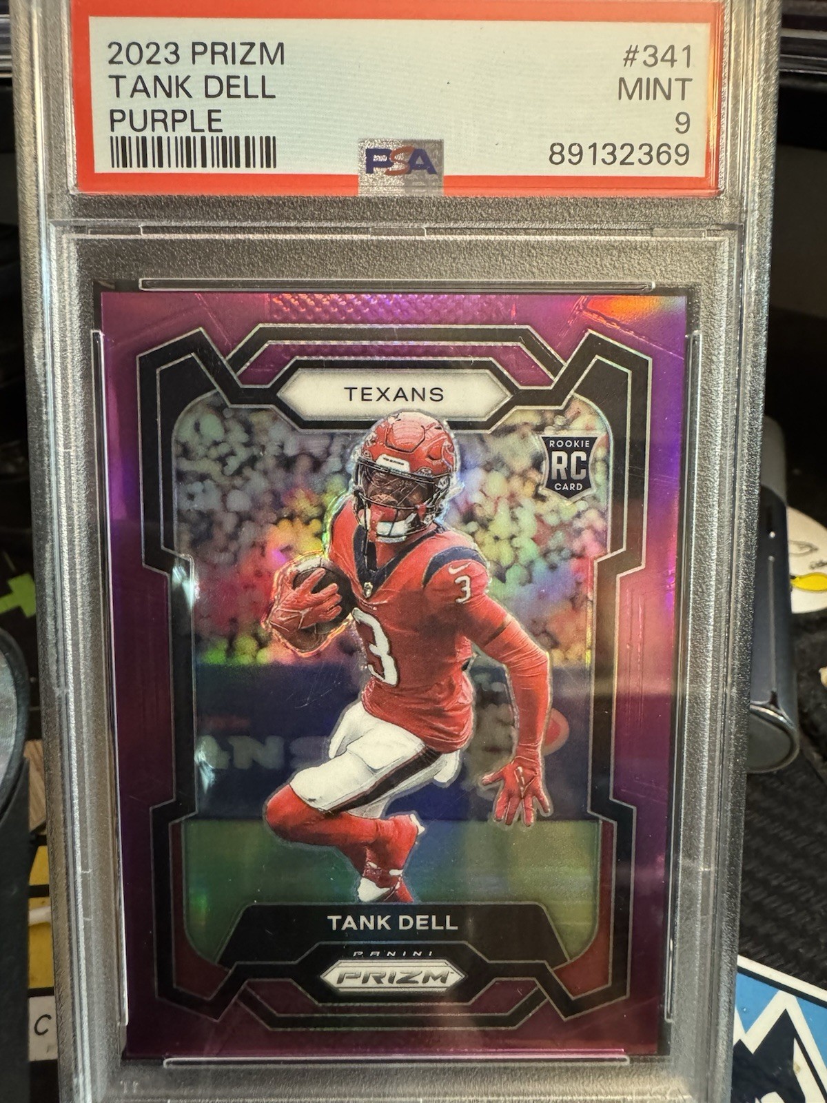 2023 Panini Prizm Tank Dell Rookie Purple Prizm 60/125 341 PSA 9