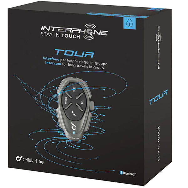 Interphone Tour HD Bluetooth Motorcycle Motorbike Intercom System - Single