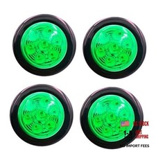 Pack of 4 2" Inch Green LED Light Round Clearance Lamps Side Marker Lights for