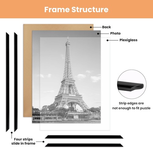 upsimples Cornice Portafoto 11x17 Nera Confezione da 3, Antigraffio 11x11x17, - Foto 4 di 7