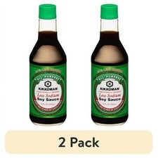 2 pack Kikkoman Less Sodium Soy Sauce, 15 oz..