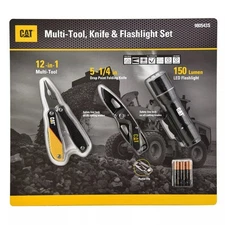 Cat Multi-Tool, Knife and Flashlight Set