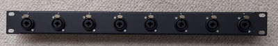 1 RU rack panel with 8 XLR 1/4'' Neutrik Balanced Unbalanced Input Connectors