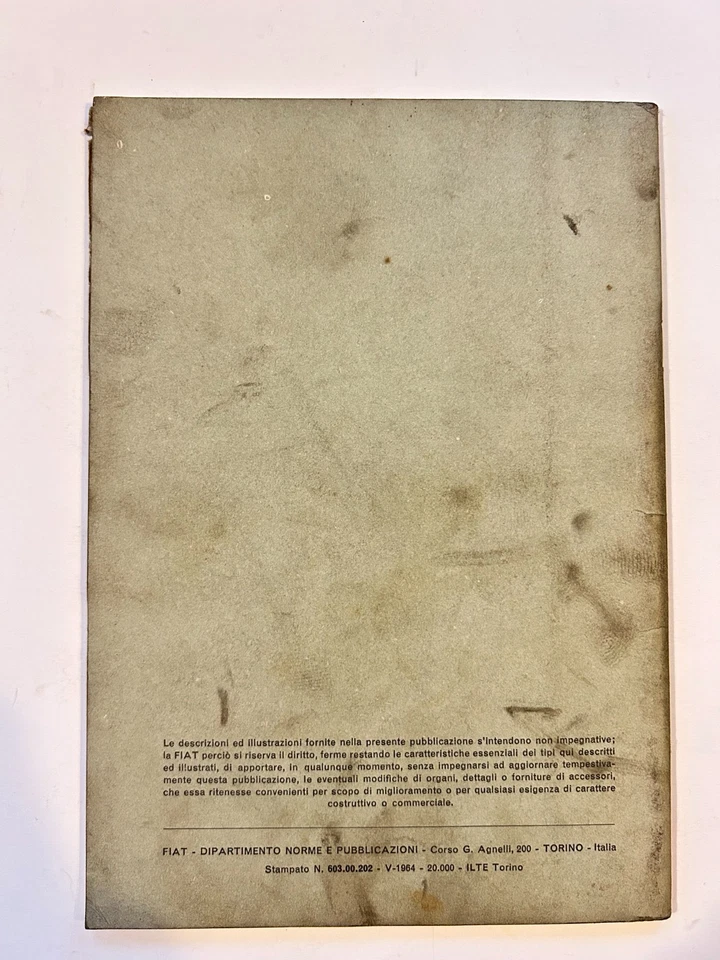 MC562 MANUALE ORIGINALE USO E MANUTENZIONE BERLINA E FAMILIARE FIAT 1100D 6^ ED Foto 2 de 3