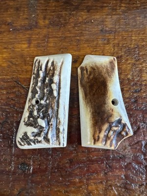 Rare Ajax Stag Grips For Beretta 1934 Or 1935 Models.  No Grip Screw/Escutcheon
