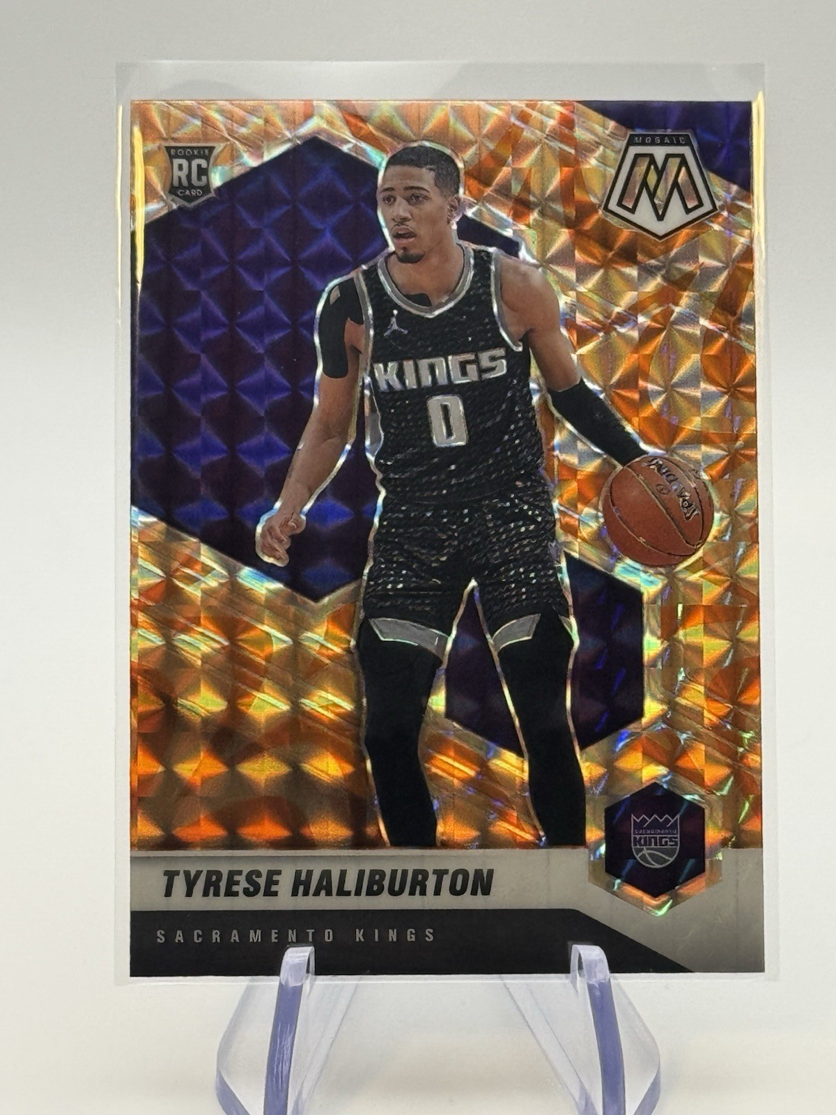 2020-21 Panini Mosaic- Tyrese Haliburton Rookie Reactive Orange Prizm #204 (RC)