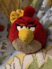 Angry Birds Plush Red Girl Bird Yellow Bow Commonwelth 2011 Stuffed 5" No Sound