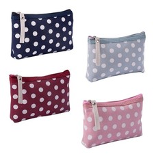 4 Pcs Travel Makeup Bag Toiletry Canvas Pouch Zippered Coin Purse