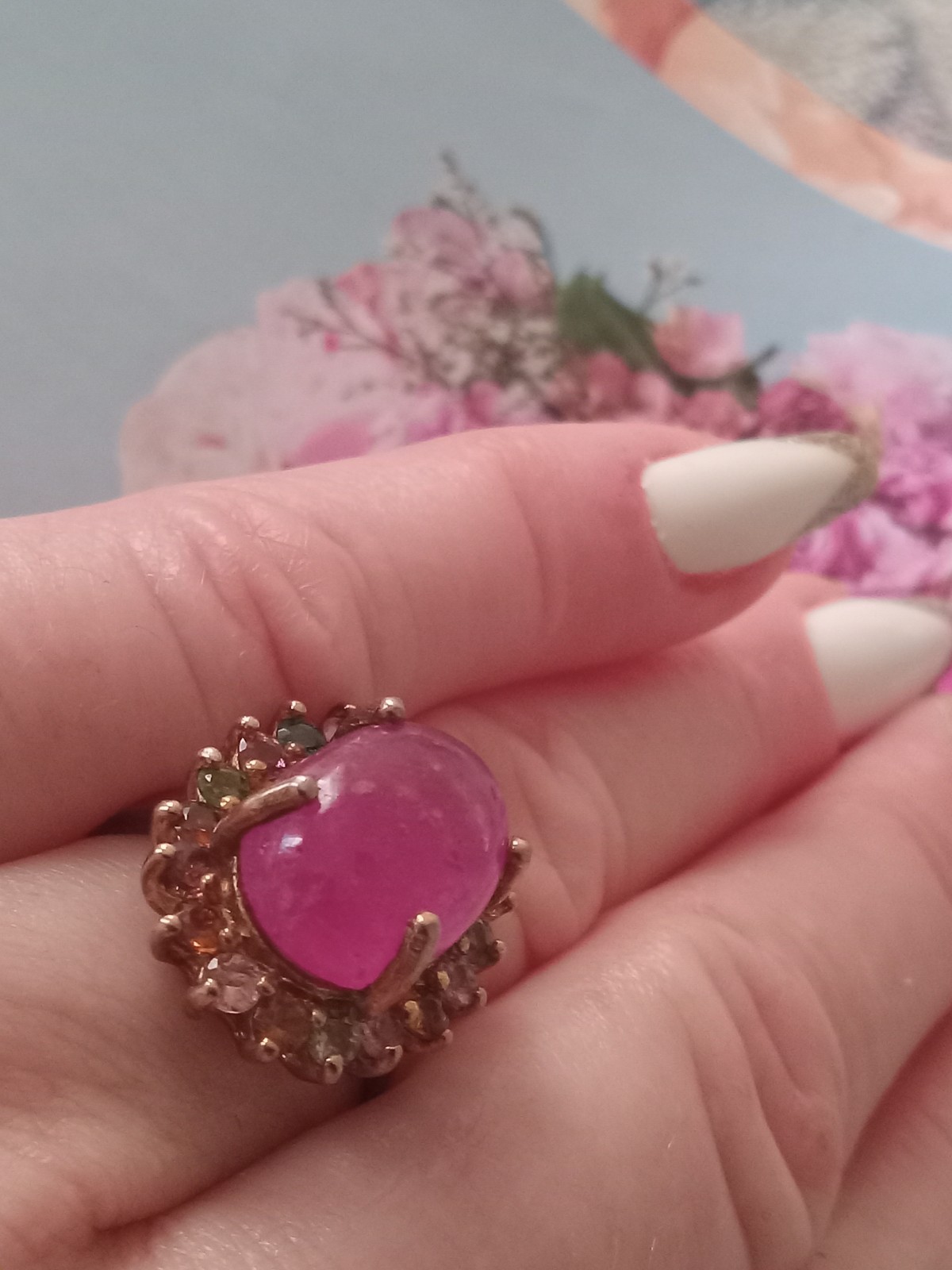 Ruby Ring Size 7 925 Sterling Silver Beautiful - image 10