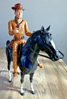 1967 Marx Johnny West Cowboy Figurine, Black Marx Horse w/ Original Accessories