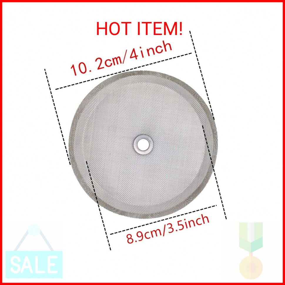 6 Pieces French Press Filters Screen, 4 Inch Stainless Steel Mesh Screen and Rep